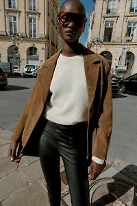 FAUX LEATHER HIGH-WAISTED LEGGINGS