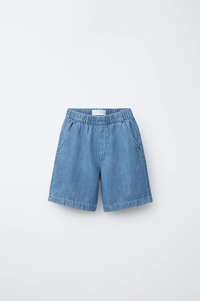 SHORT EN JEAN AVEC COTON ET LIN