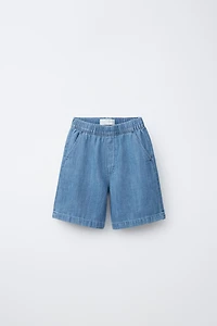 SHORT EN JEAN AVEC COTON ET LIN