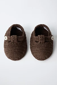 CHAUSSONS EN MAILLE BOUTON