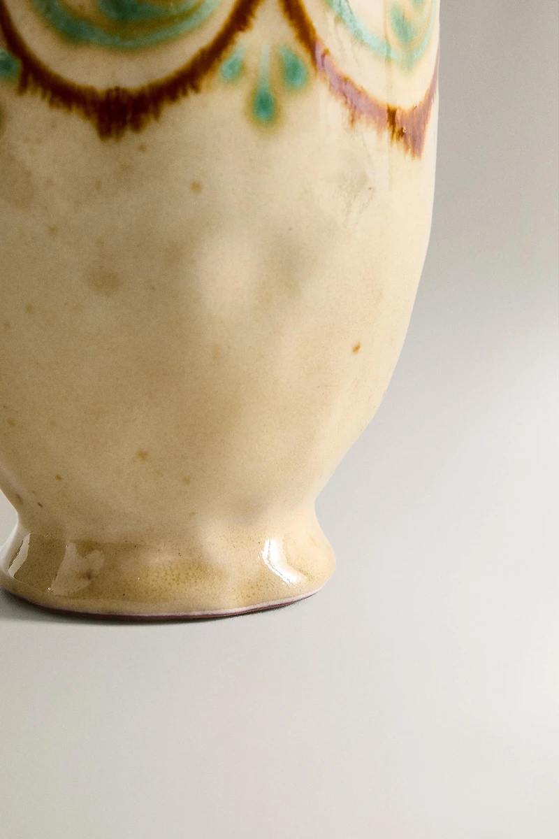 PAINTED CERAMIC TOOTHBRUSH HOLDER