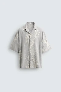 EMBROIDERED LEAF JACQUARD SHIRT