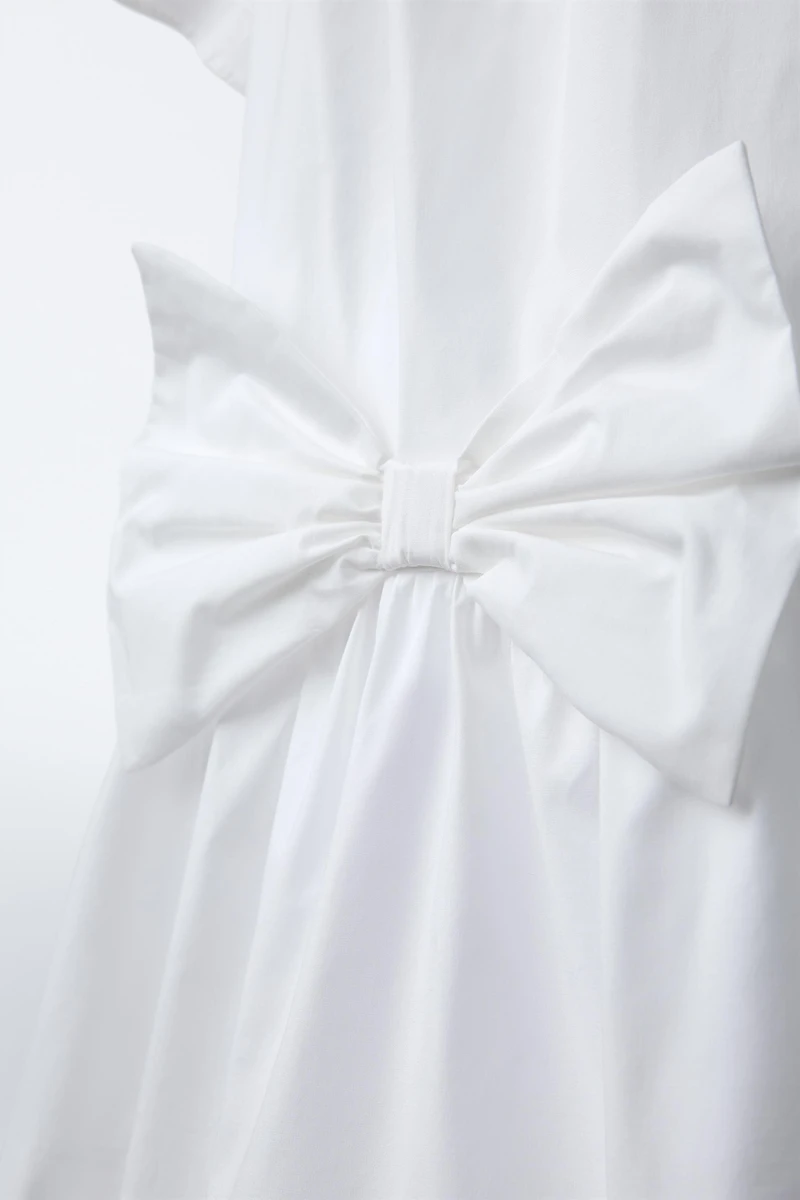 POPLIN DRESS WITH BOW