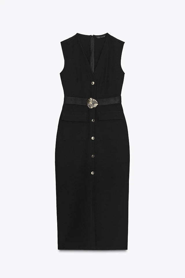 cut out party dress Petite Long Sleeve Cut Out Party Midi Dress in Black