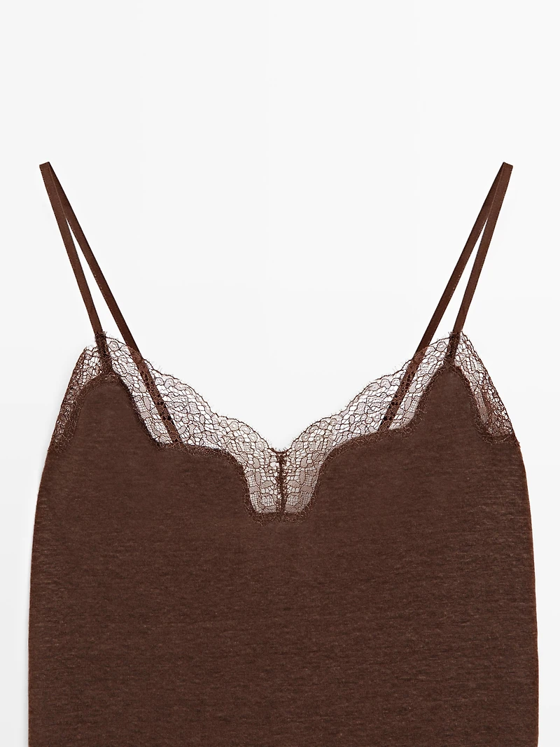 Top asymétrique lin mélangé