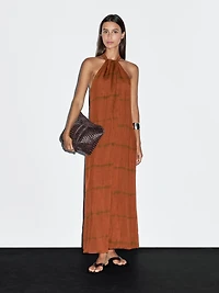 Long striped halter dress