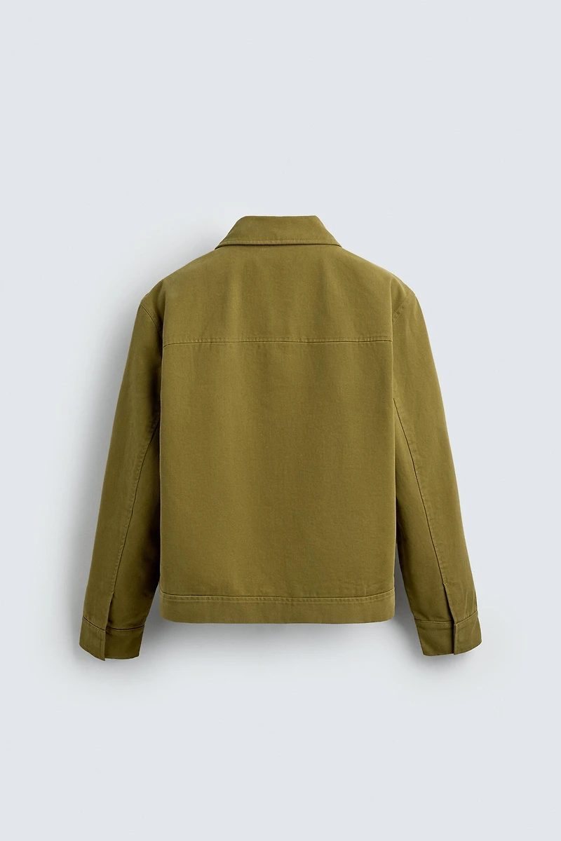 TEXTURED ZIP-UP OVERSHIRT