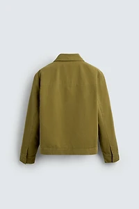 TEXTURED ZIP-UP OVERSHIRT