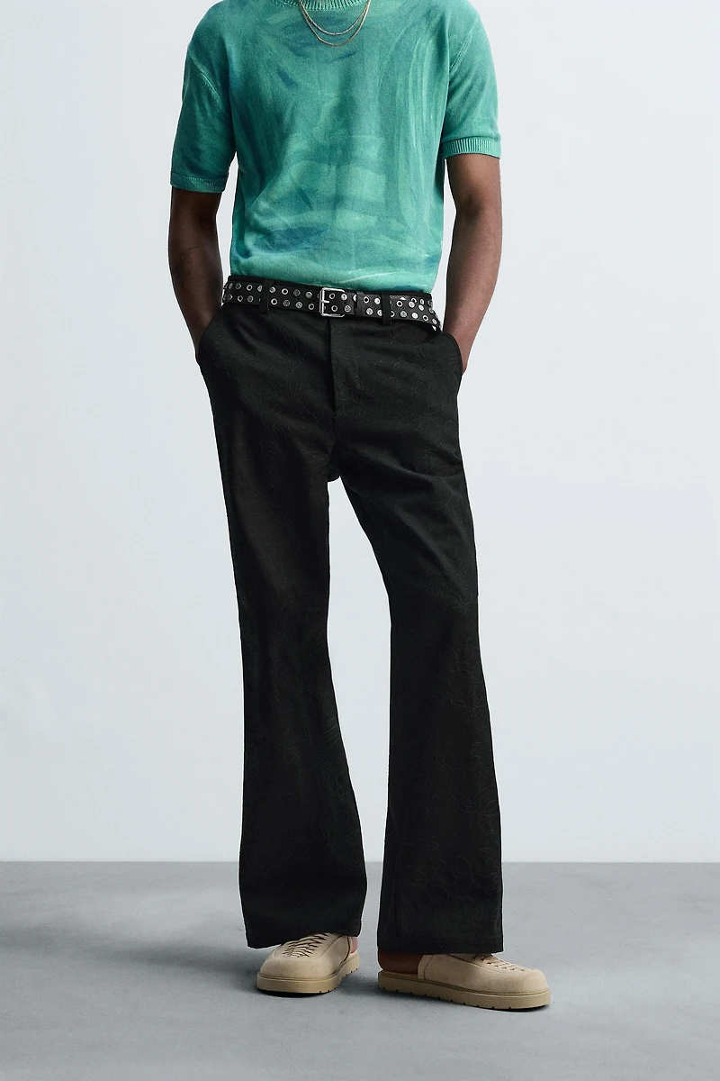 FLORAL EMBROIDERY PANTS