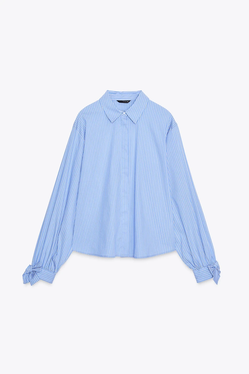 POPLIN SHIRT WITH TIES