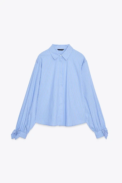 POPLIN SHIRT WITH TIES