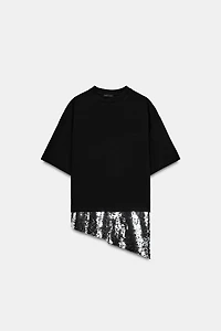 ASYMMETRIC SEQUIN T-SHIRT