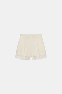 PLEATED LACE SHORTS