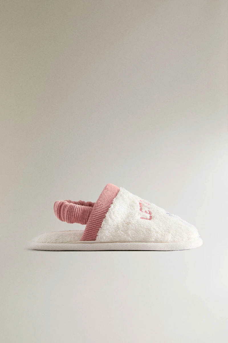 CHILDREN'S TERRYCLOTH BATHROOM SLIPPERS WITH BOW