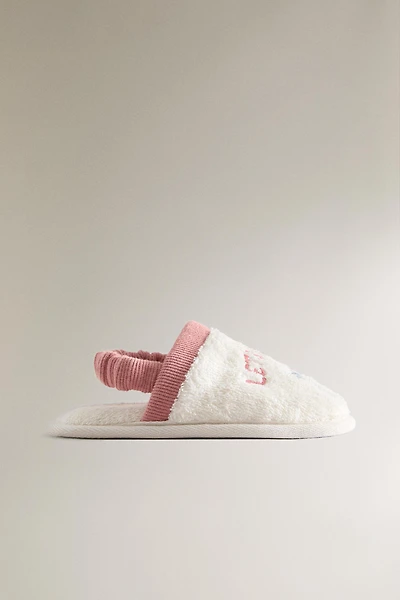 CHILDREN'S TERRYCLOTH BATHROOM SLIPPERS WITH BOW