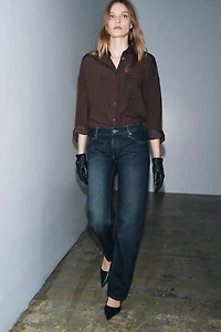 ZW COLLECTION LOW-RISE STRAIGHT LEG JEANS