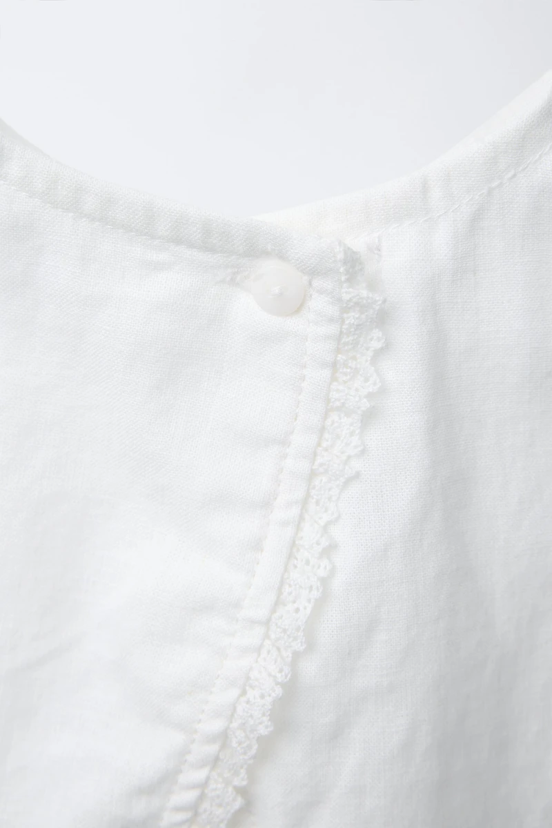 LINEN LACE SHIRT AND BLOOMERS SET