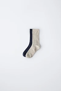 LOT DE DEUX PAIRES CHAUSSETTES MONTANTES BOTONATO