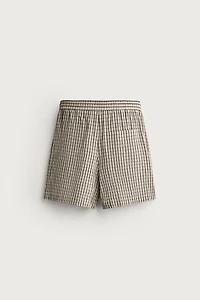 CHECKED RELAXED FIT SHORTS