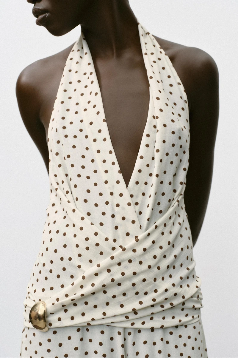 COMBINAISON HALTER À POIS
