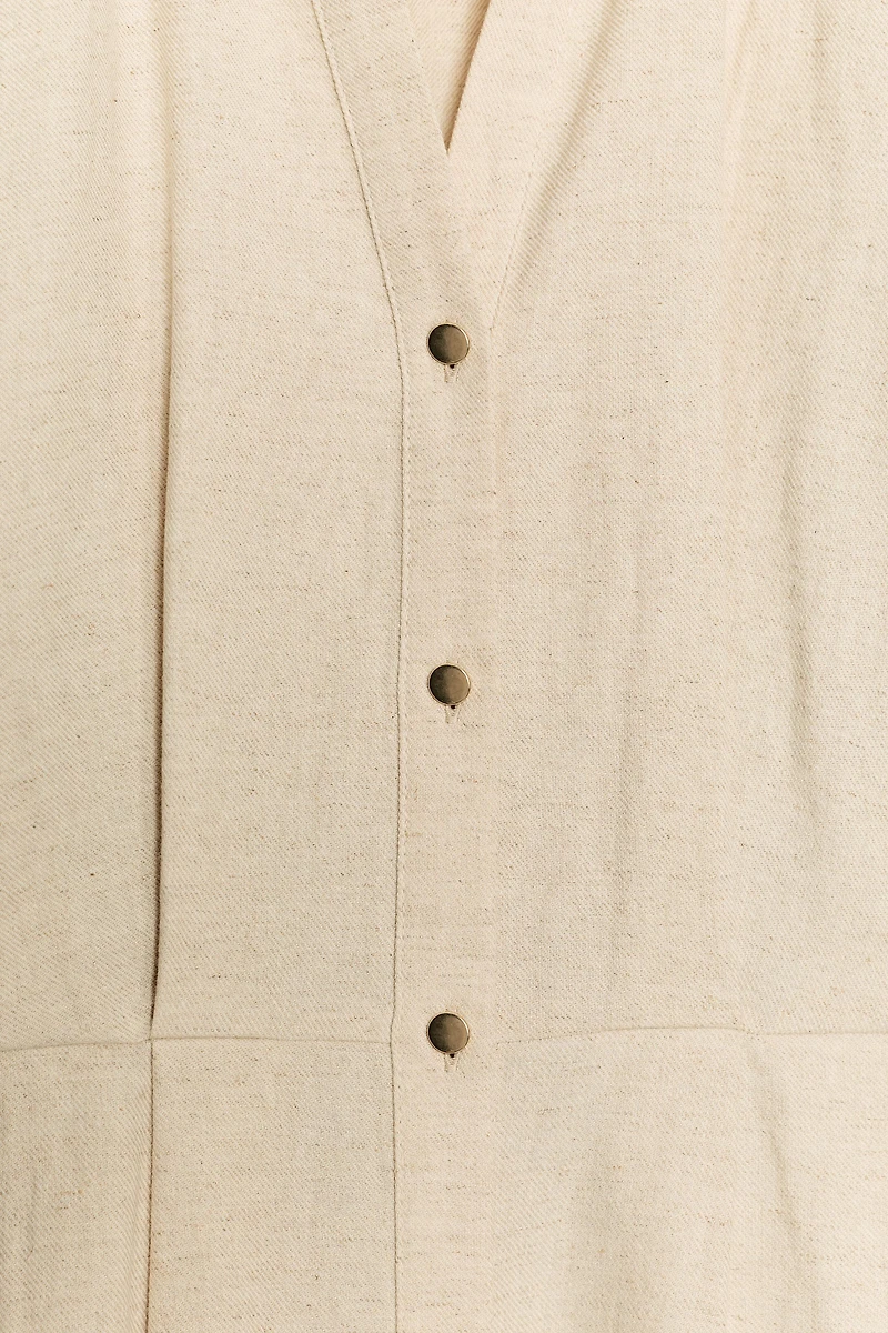 LINEN BLEND SHIRTDRESS