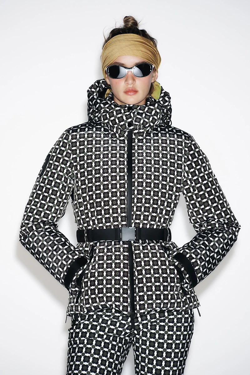 HOODED WATER RESISTANT WINDPROOF DOWN COAT RECCO® TECHNOLOGY SKI COLLECTION