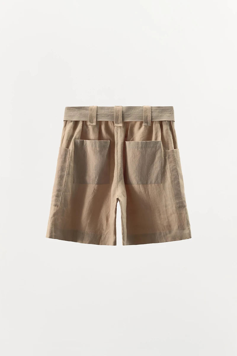100% LINEN COMBINATION BERMUDA SHORTS LIMITED EDITION