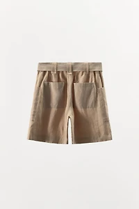100% LINEN COMBINATION BERMUDA SHORTS LIMITED EDITION