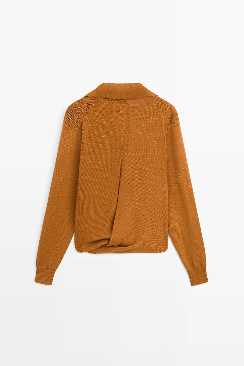 100% Cotton V-Neck Knit Sweater - STUDIO