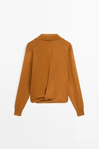 100% Cotton V-Neck Knit Sweater - STUDIO