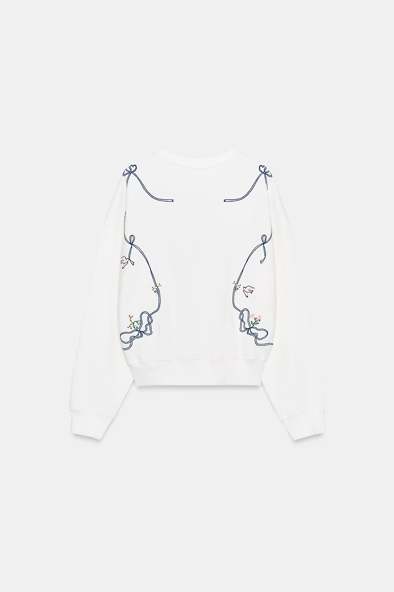 SWEAT BRODERIE FLEURS