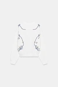 SWEAT BRODERIE FLEURS