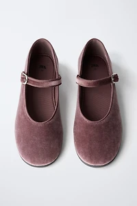 VELVET BALLET FLATS
