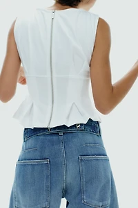 PLEATED ZIP TOP