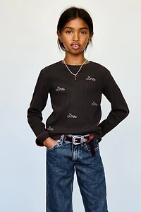 T-SHIRT CÔTELÉ BRODÉ