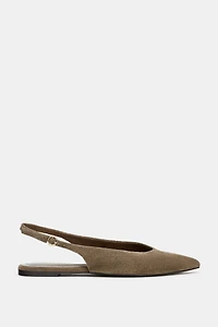 POINTED SPLIT SUEDE SHOES