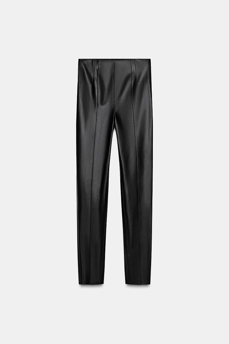 FAUX LEATHER HIGH-WAISTED LEGGINGS