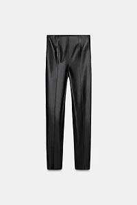 FAUX LEATHER HIGH-WAISTED LEGGINGS