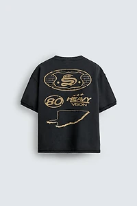 WASHED PRINTED GRAPHIC SWEATSHIRT