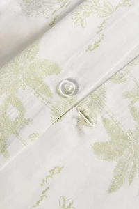 TOILE DE JOUY SATEEN FLAT SHEET WITH PALM TREES