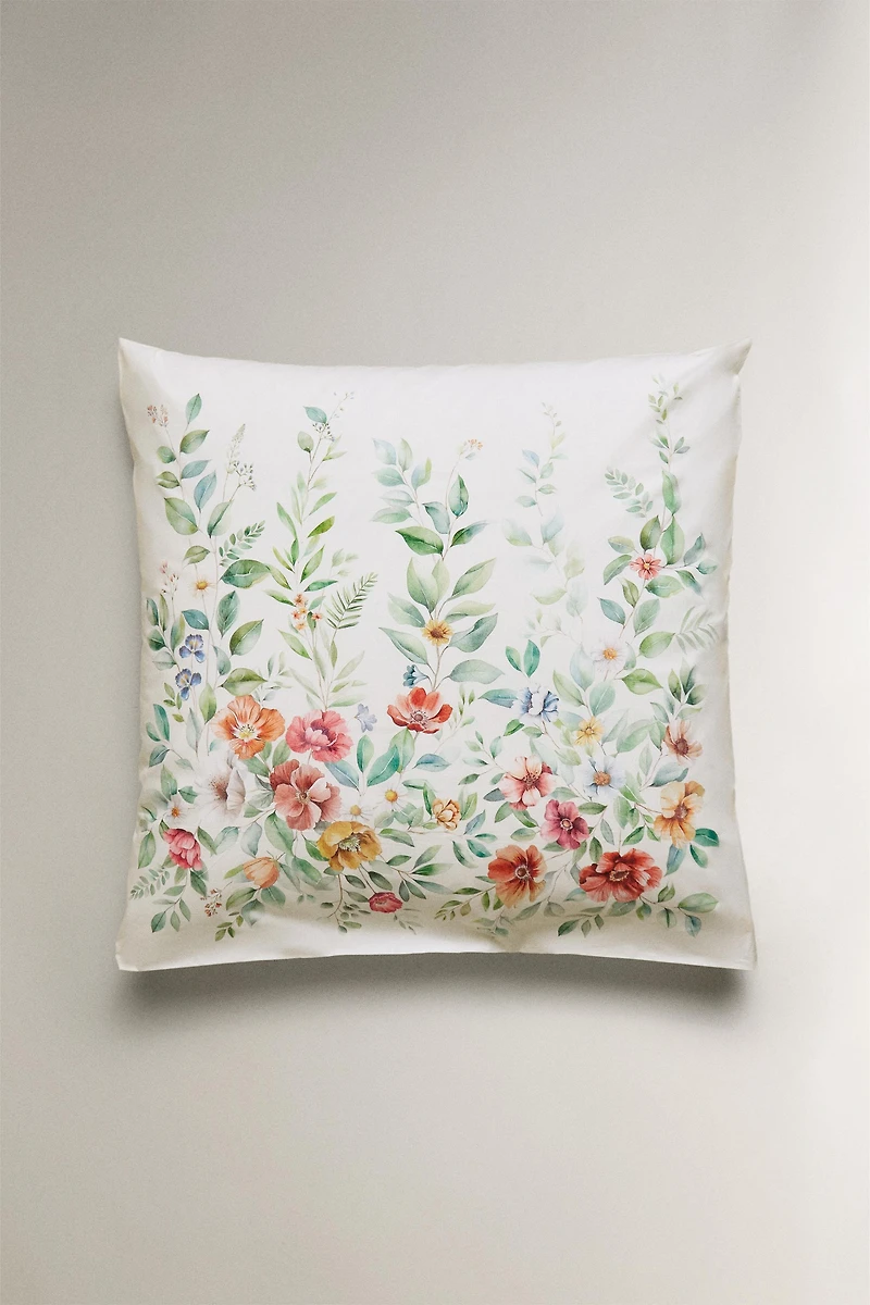 FLORAL PRINT COTTON PILLOWCASE
