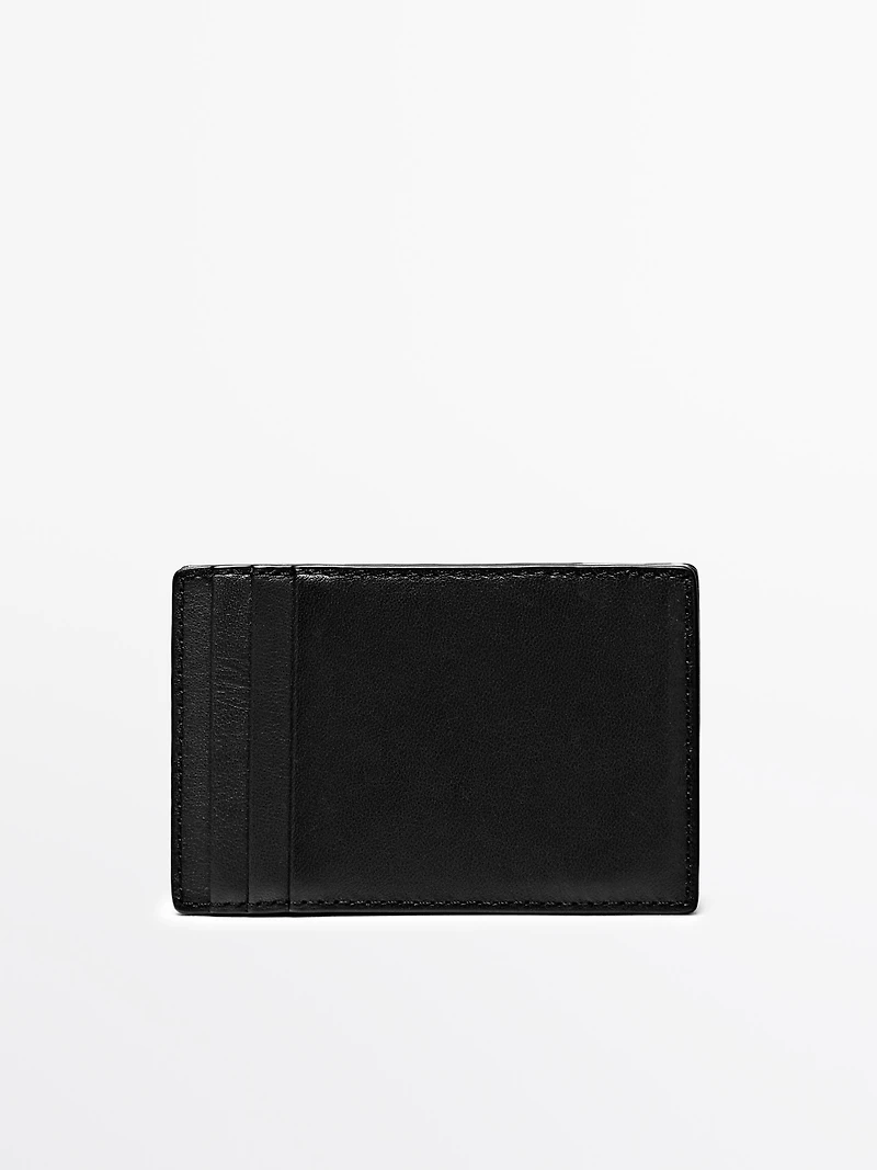 Portefeuille vertical « magic » en cuir nappa