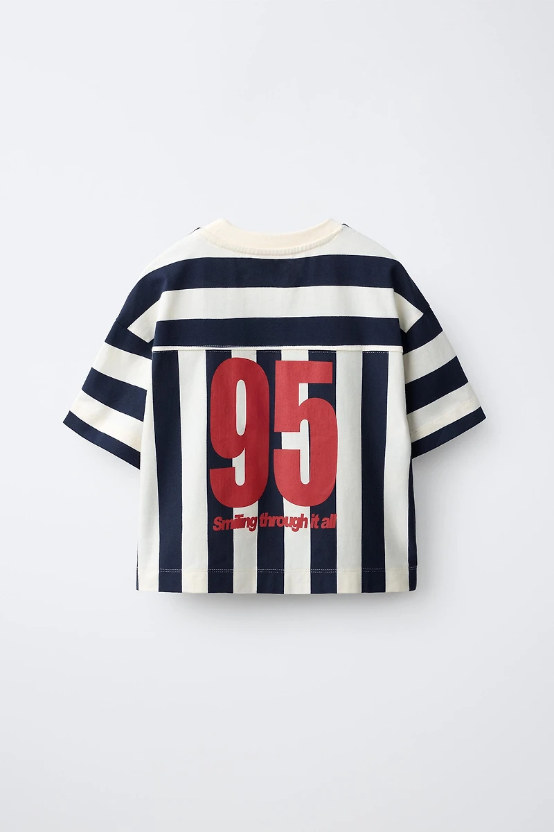 NY STRIPED PRINT T-SHIRT