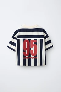 NY STRIPED PRINT T-SHIRT