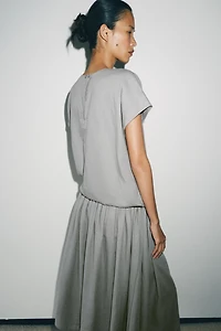ZW COLLECTION LINEN BLEND MIDI DRESS