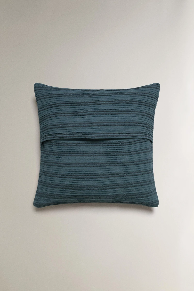 KIDS' TEXTURED STRIPED THROW PILLOW COVER