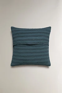 KIDS' TEXTURED STRIPED THROW PILLOW COVER