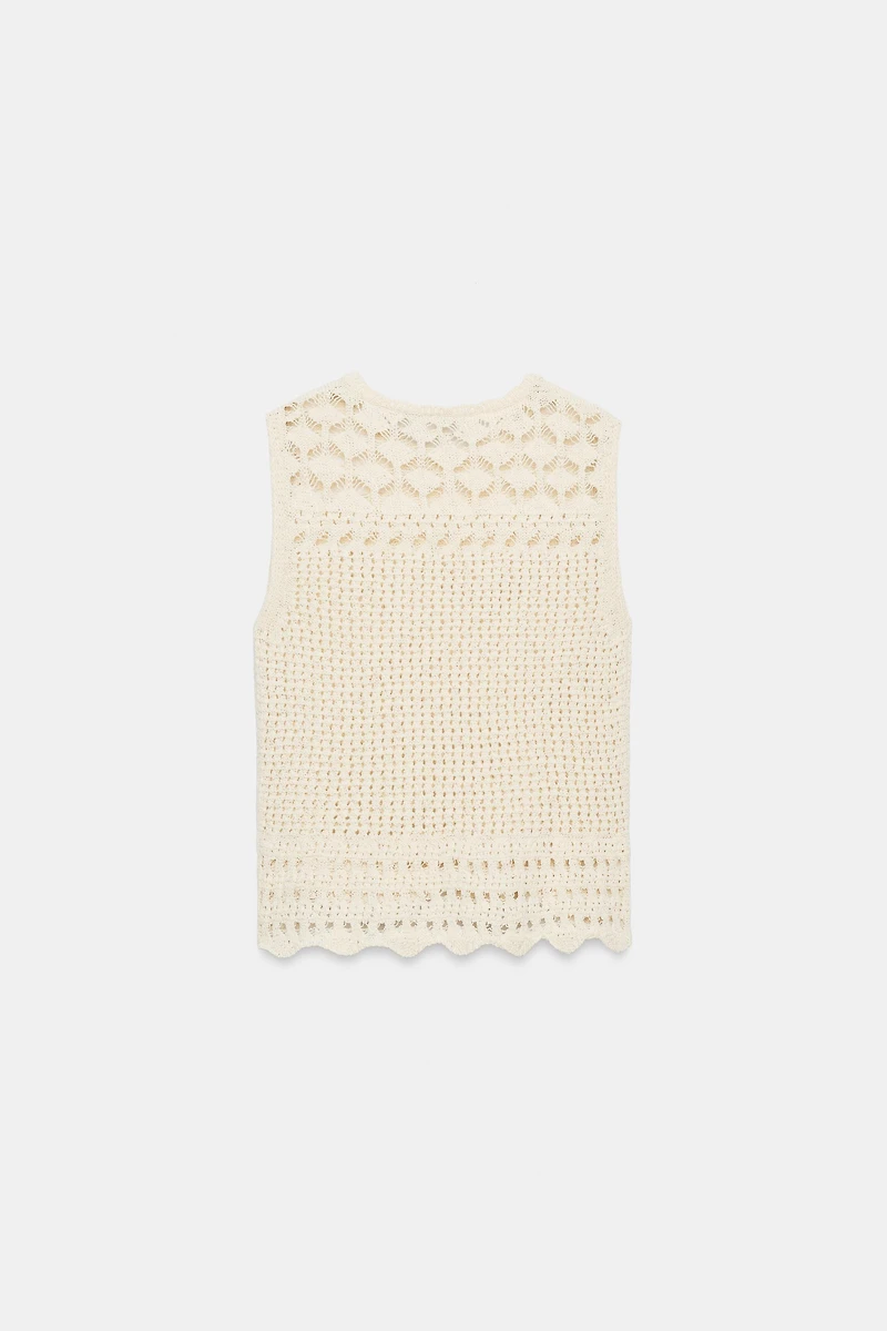 POINTELLE KNIT TOP