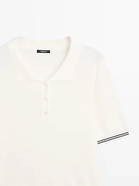 Knit polo shirt with sleeve detail
