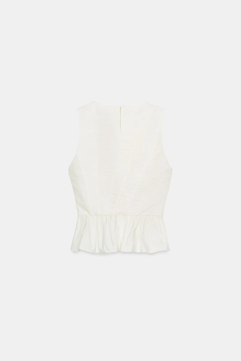 DRAPED RUFFLE TOP